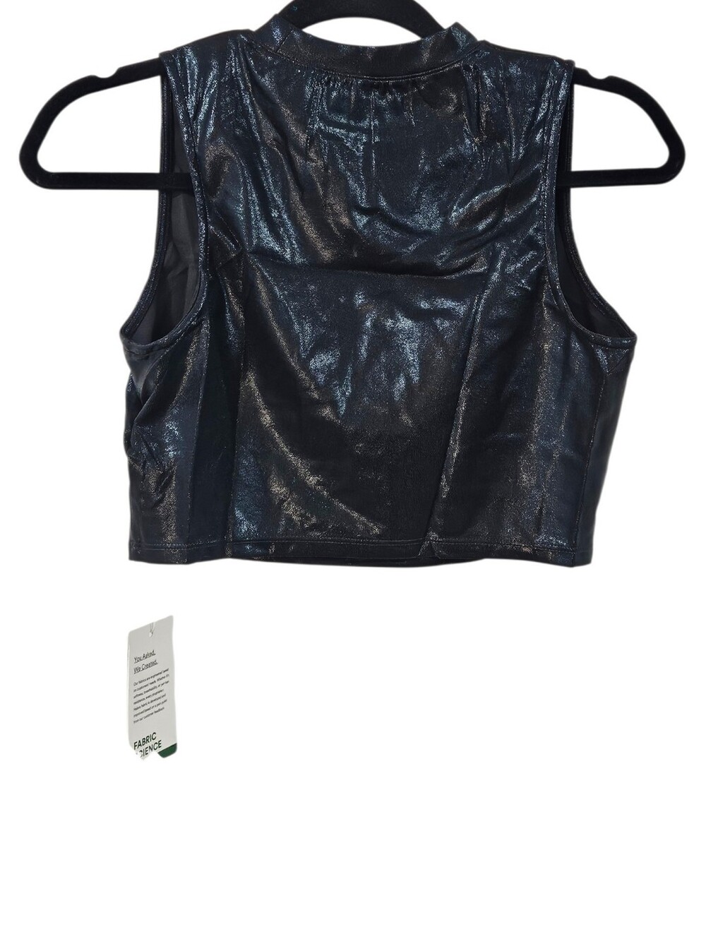 NWT Halara Shiny Dusk Black Crop Tank Top Women's Size S - Picture 5 of 5